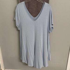 Roaman's Light Blue V-Neck Tunic